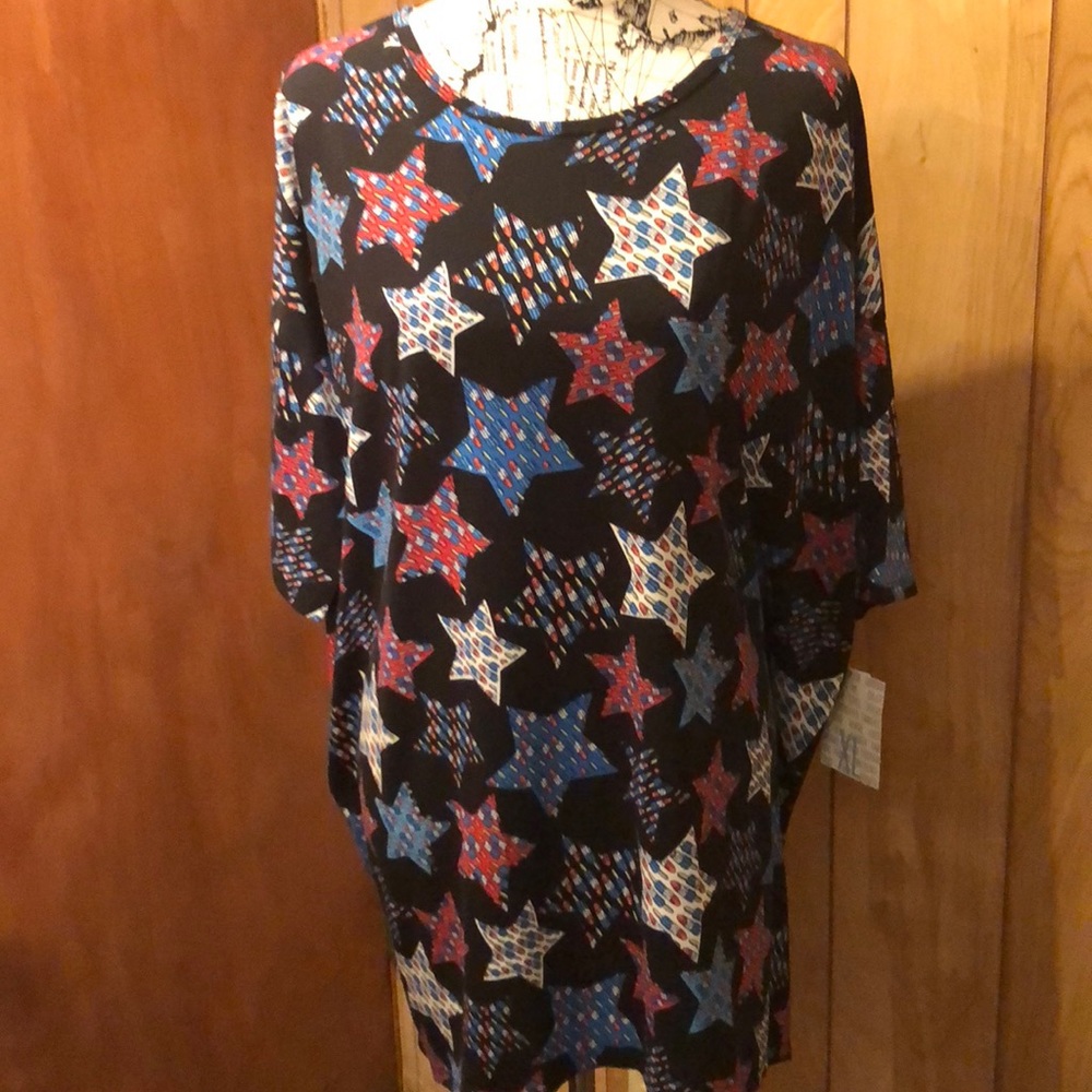 NWT Lularoe Irma Americana 2017 XL Bomb Pops Stars